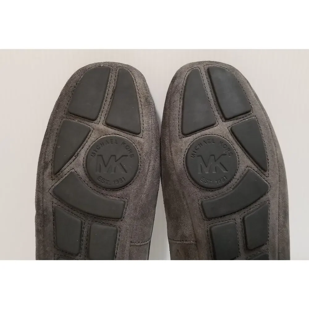 Michael Kors Women's Suede Flats Moccasins Gray Casual Caroline Size 8.5 M EUC